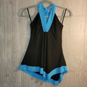 Body Central Blue and Black Halter- M